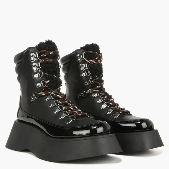 NEW Circus NY by Sam EdelmanGail Lace-Up Platform Boot Y2k Black - Picture 1 of 10
